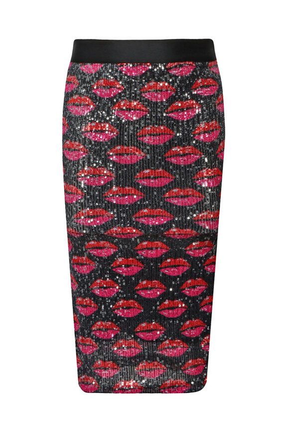 Andamane - Bella Red Snake Print Midi Skirt | Mitchell Stores