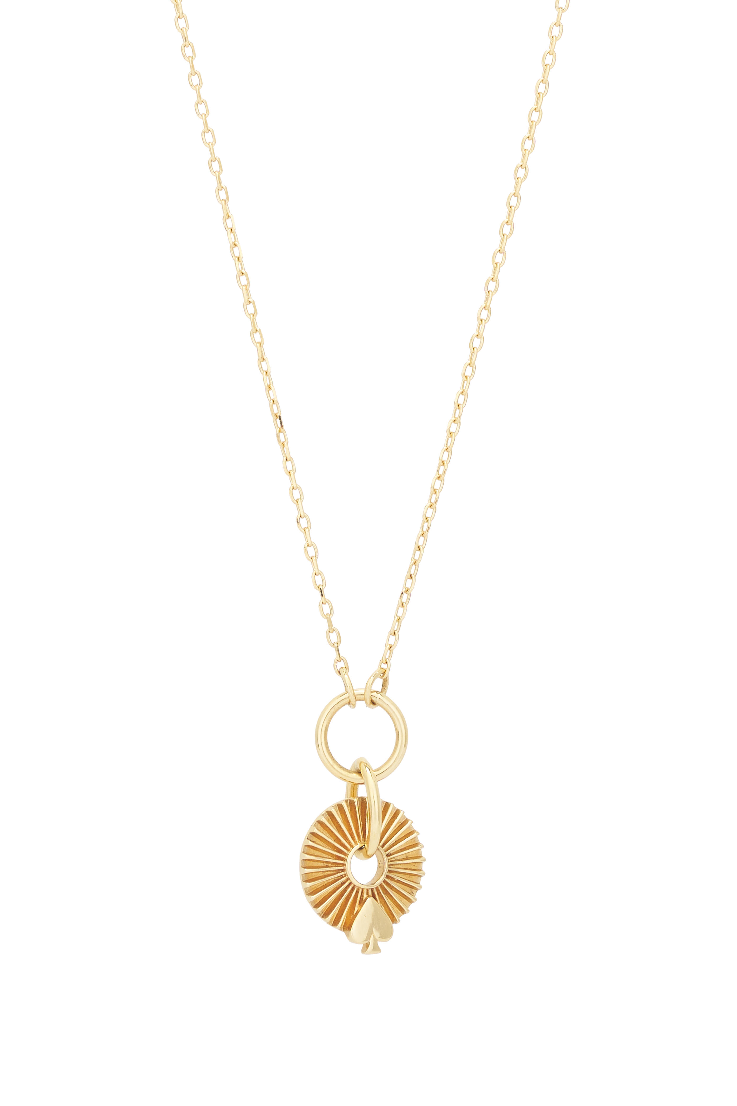 Foundrae - Spade Reverie Gold Disk Drop Necklace