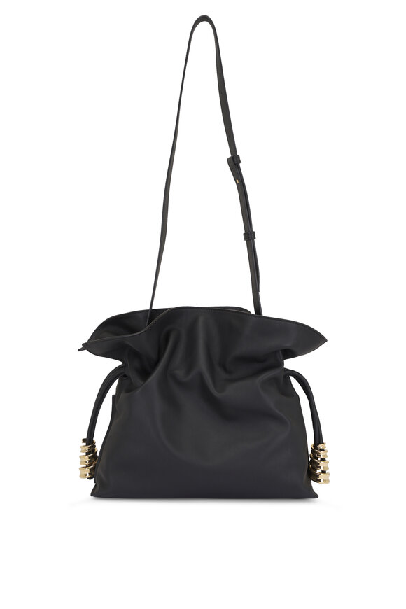 Loewe Medium Coil Flamenco Black Leather Clutch - view 3