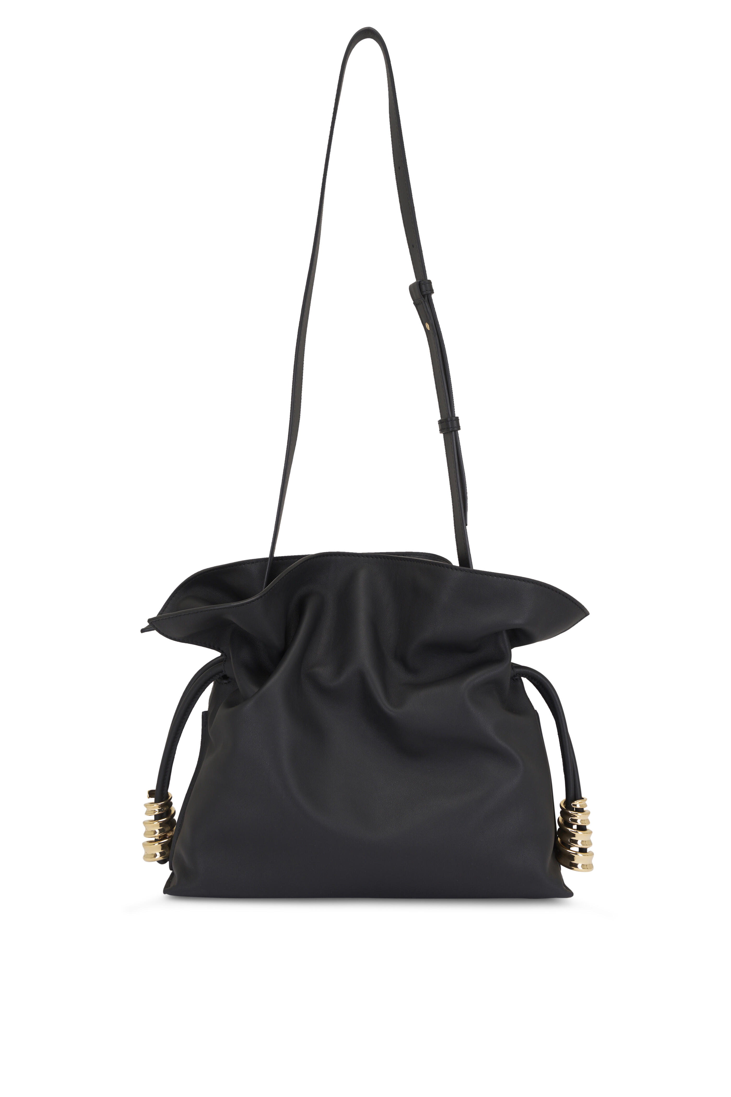 Loewe - Medium Coil Flamenco Black Leather Clutch