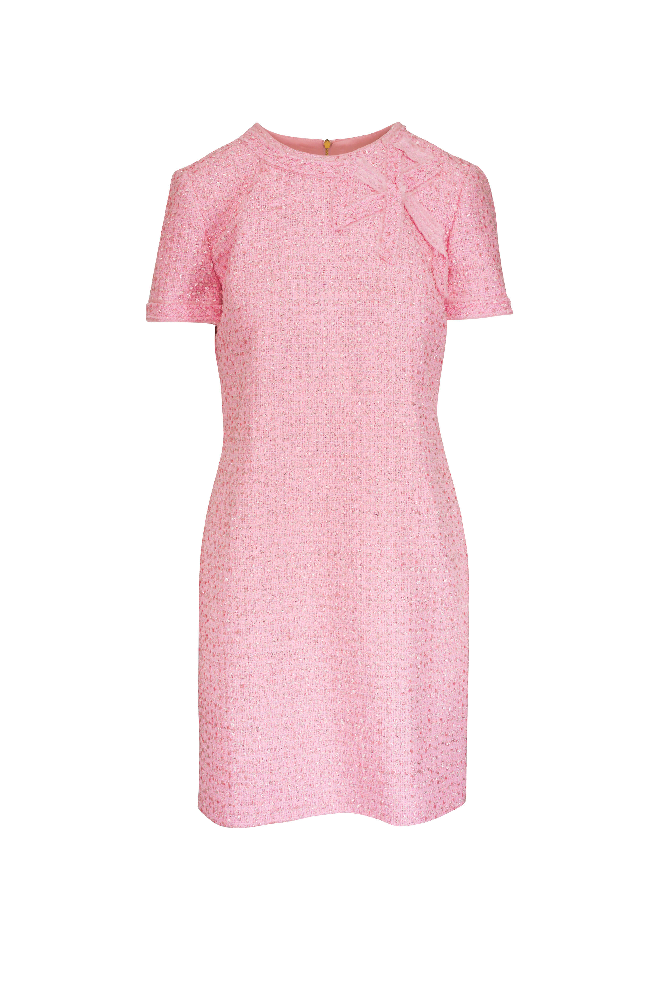 Carolina Herrera - Blossom Pink Short Sleeve Cotton Shift Dress