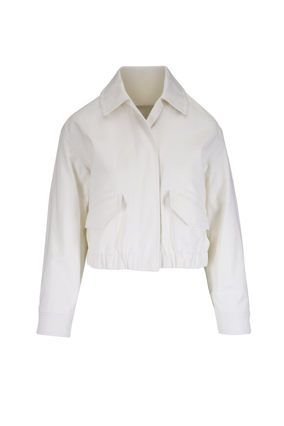 Vince Chalk Cotton Bomber Jacket