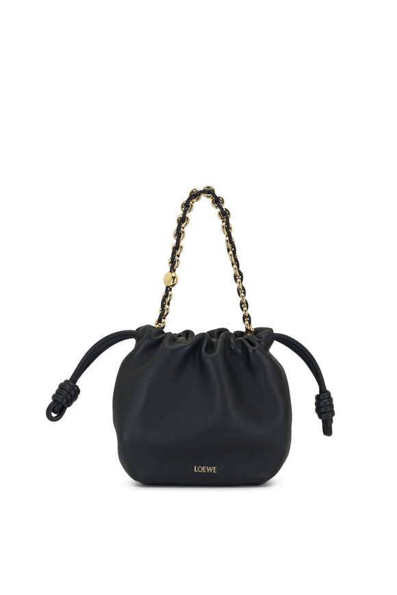 Loewe - Round Flamenco Black Leather Chain Bag 