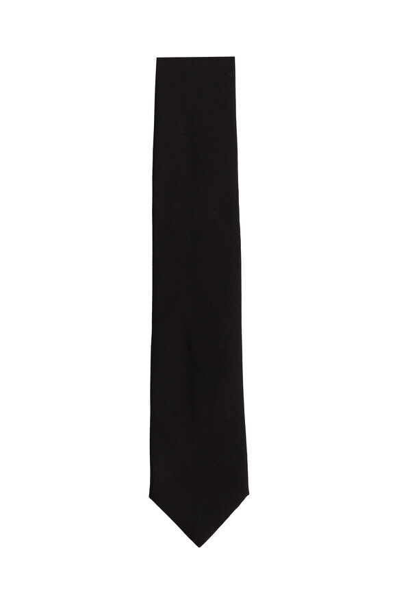 Geoff Nicholson Solid Black Silk Necktie - view 1