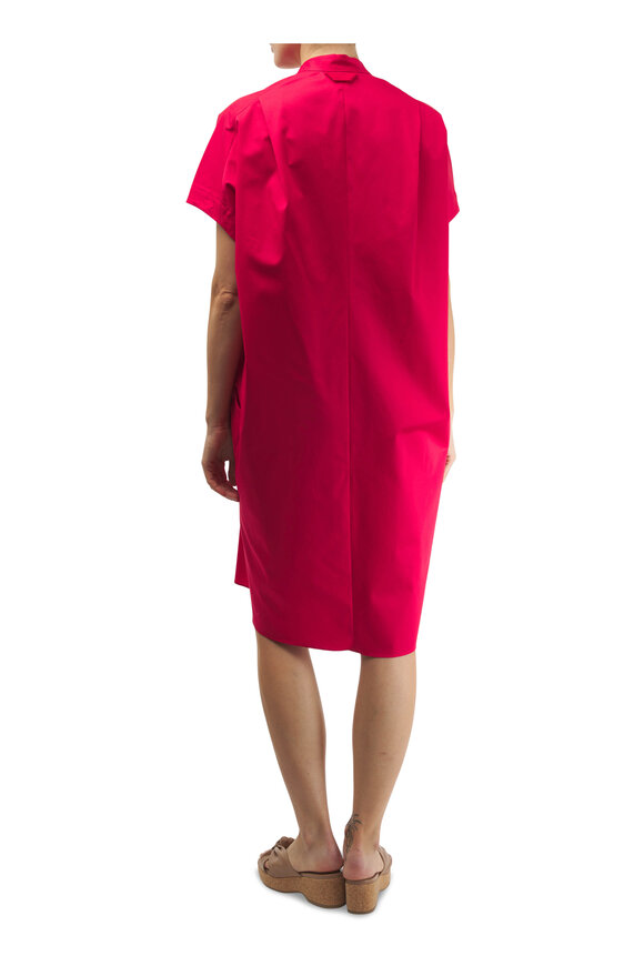 Zero + Maria Cornejo - Fin Gaban Red Cotton Broadcloth Dress