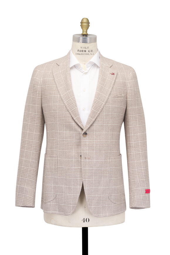 Isaia Tan Glenplaid Cashmere Sportcoat - view 4