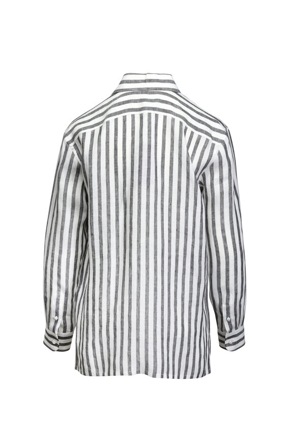 Ralph Lauren Capri Relaxed Fit Stripe Linen Shirt - view 2