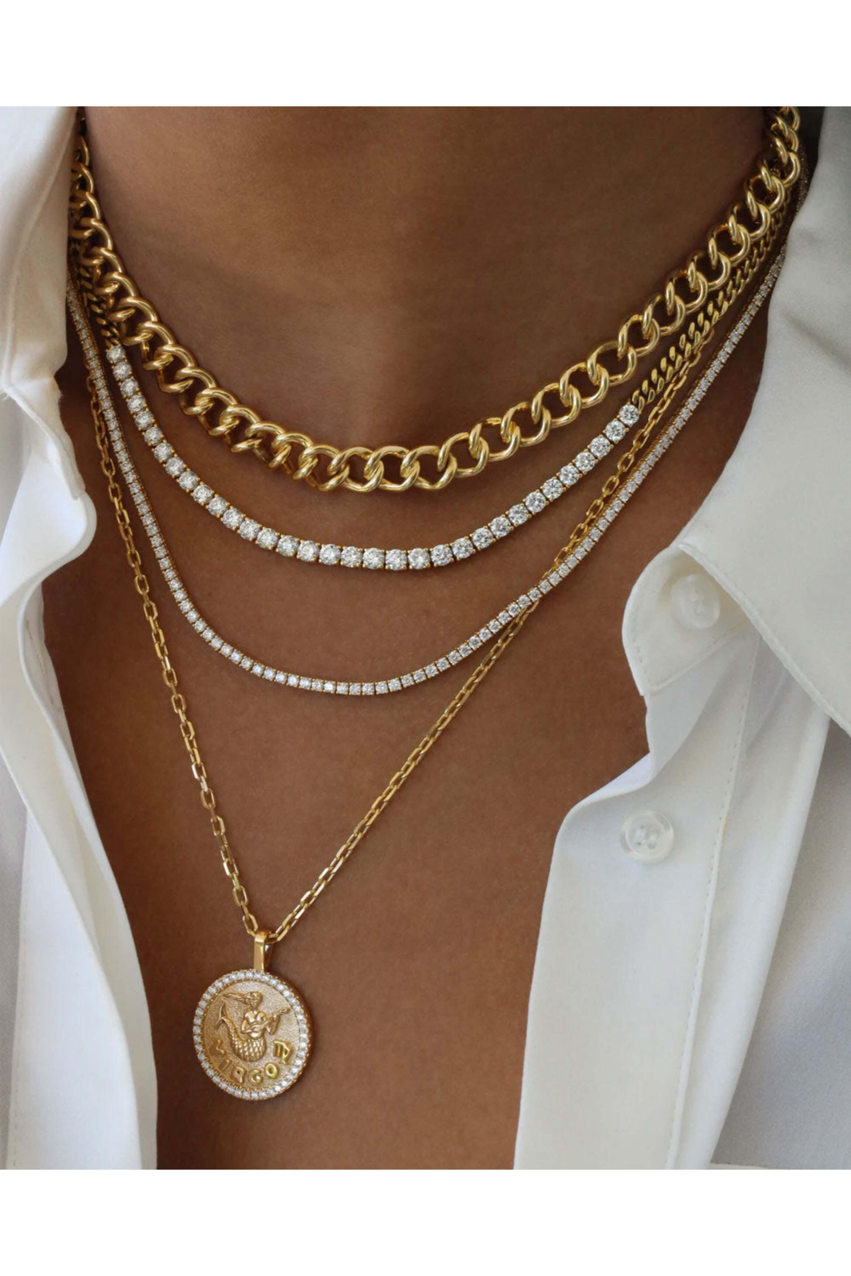 Anita Ko - Cuban Link and Short Line Diamond Necklace