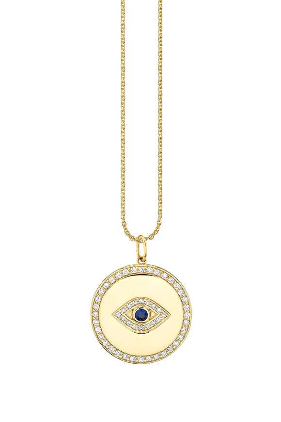 Sydney Evan Diamond Evil Eye Medallion Necklace