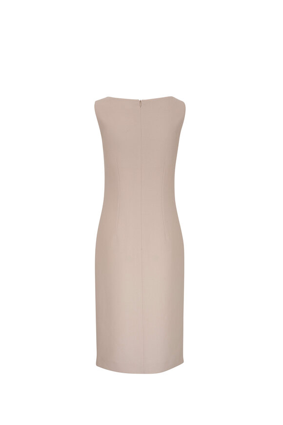 Kiton - Beige Ruched Wool Midi Dress