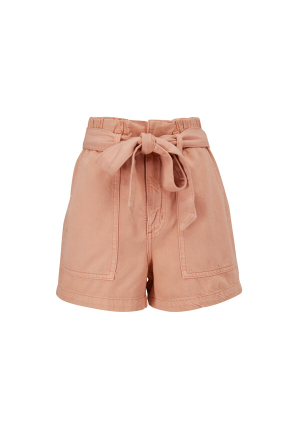 AG - Kai Warm Adobe Sulfur Paperbag Waist Shorts