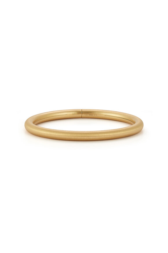Jade Trau 18k Yellow Gold Plie Bangle 5.0