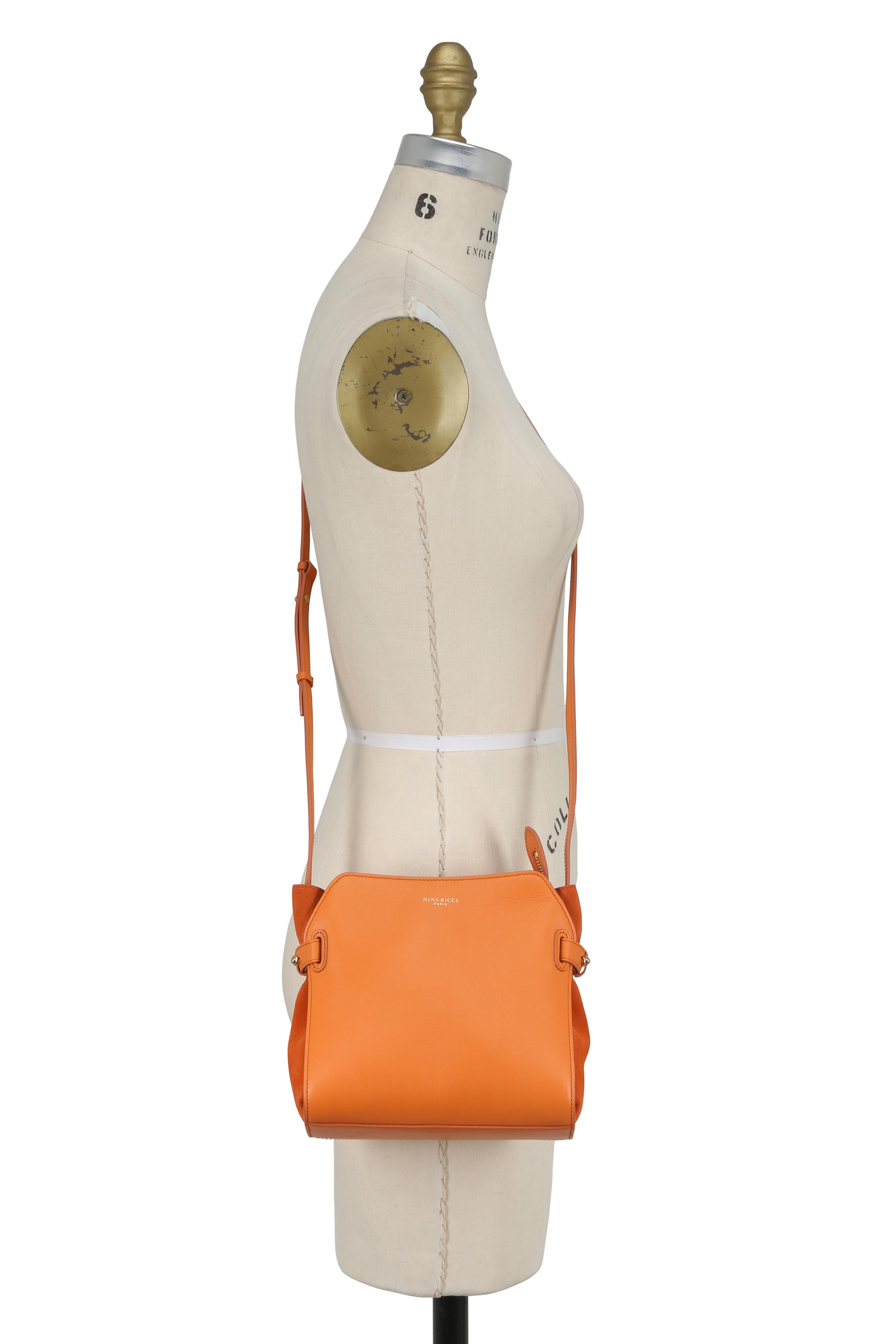 Nina Ricci - Marché Orange Leather & Suede Mini Shoulder Bag