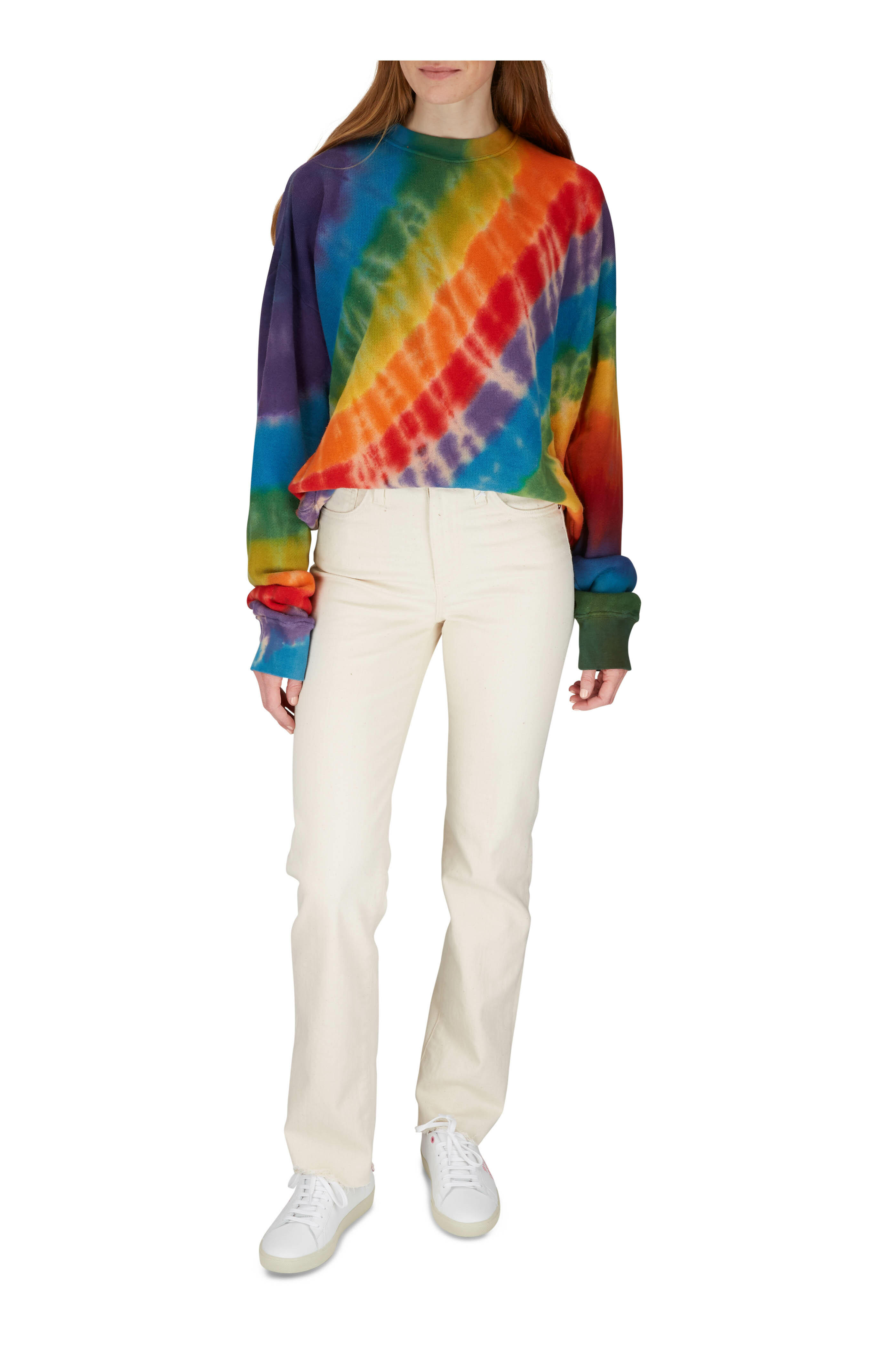 The Elder Statesman - Rainbow Hand Dyed Cotton & Cashmere Sweater