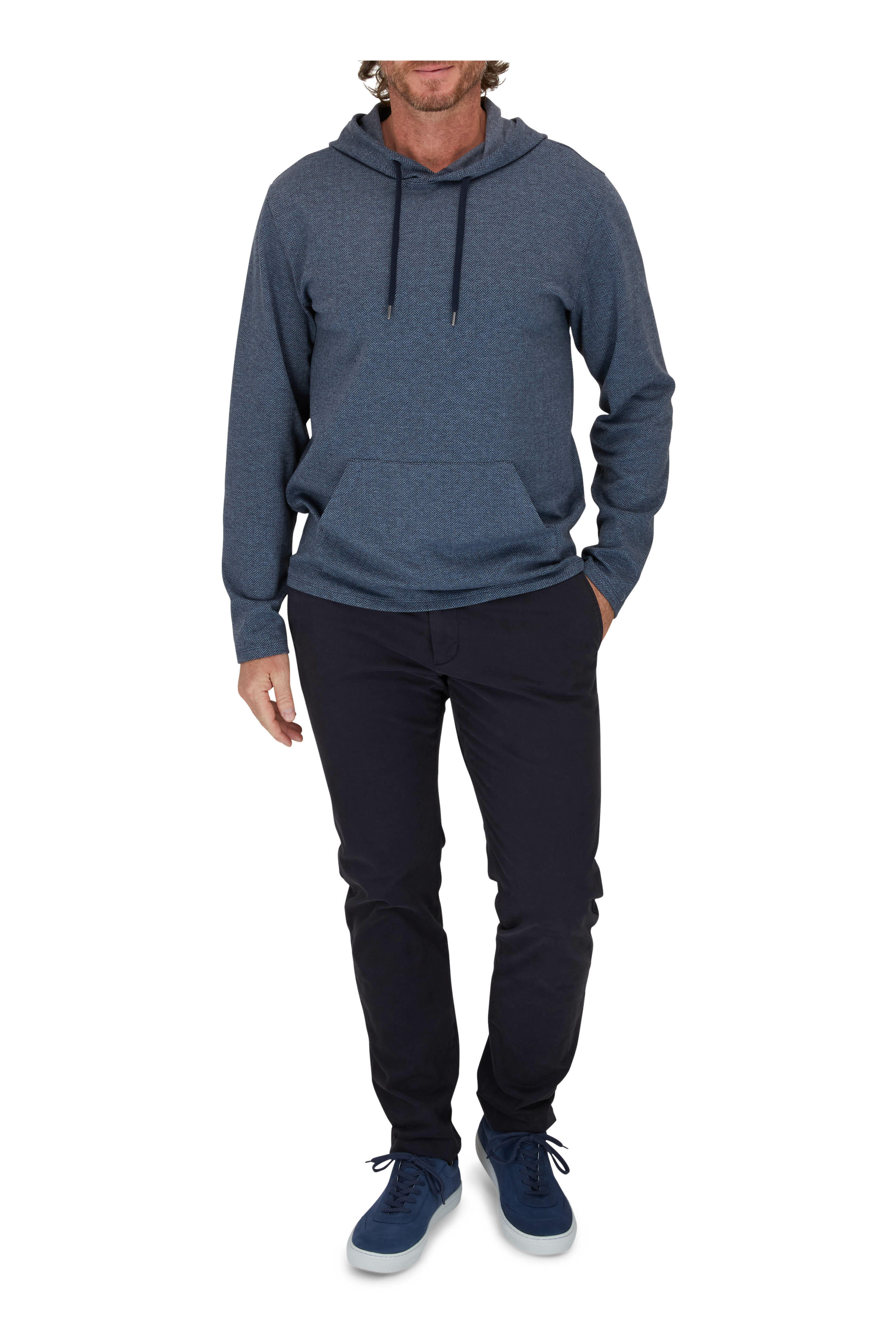 Vince - Coastal Herringbone Popover Hoodie