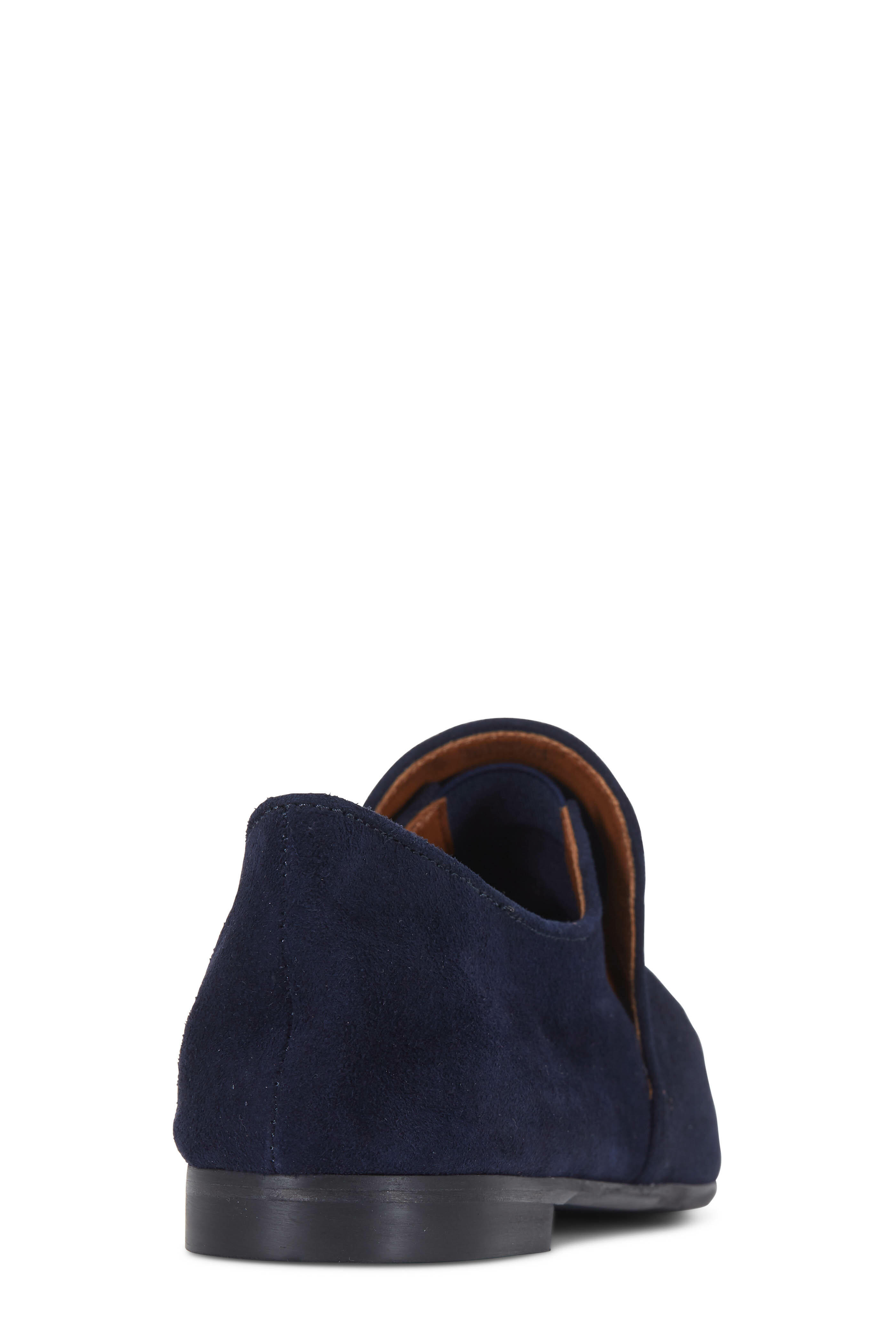 Aquatalia Leather Woven Slip Ons in Navy Size 10 Aquatalia Carlina Block Heel Penny Loafer In Navy - 62% Off  main image 2