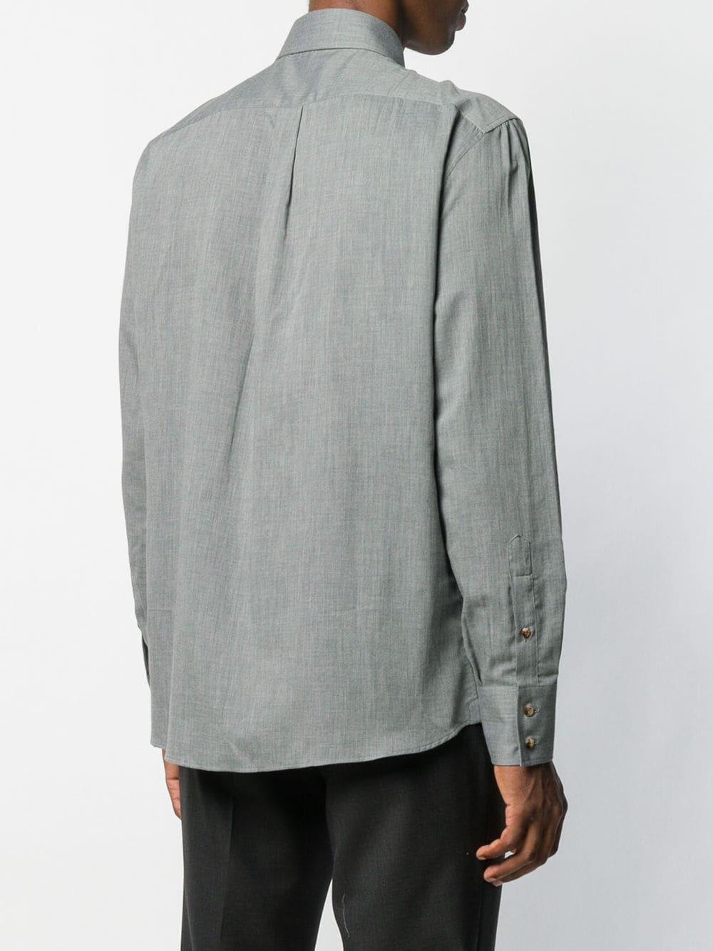 Brunello Cucinelli - Gray Basic Fit Sport Shirt - view 5