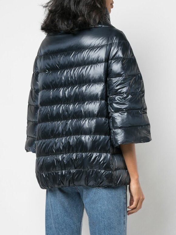 Herno Classic Navy Three-Quarter Sleeve Puffer Jacket - view 3