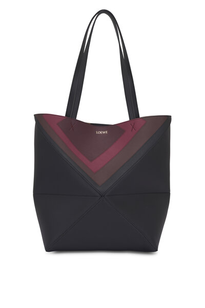 Loewe - Medium Puzzle Olive & Blue Bicolor Leather Tote