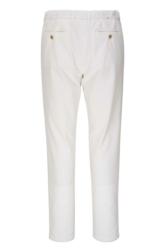 Marco Pescarolo - White Royal Corduroy Flat Front Pant 