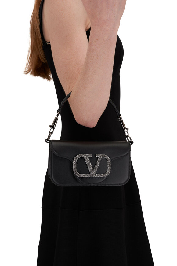 VALENTINO GARAVANI: VLogo Type bag in leather - Black  Valentino Garavani  shoulder bag 2W2B0L49MUS online at