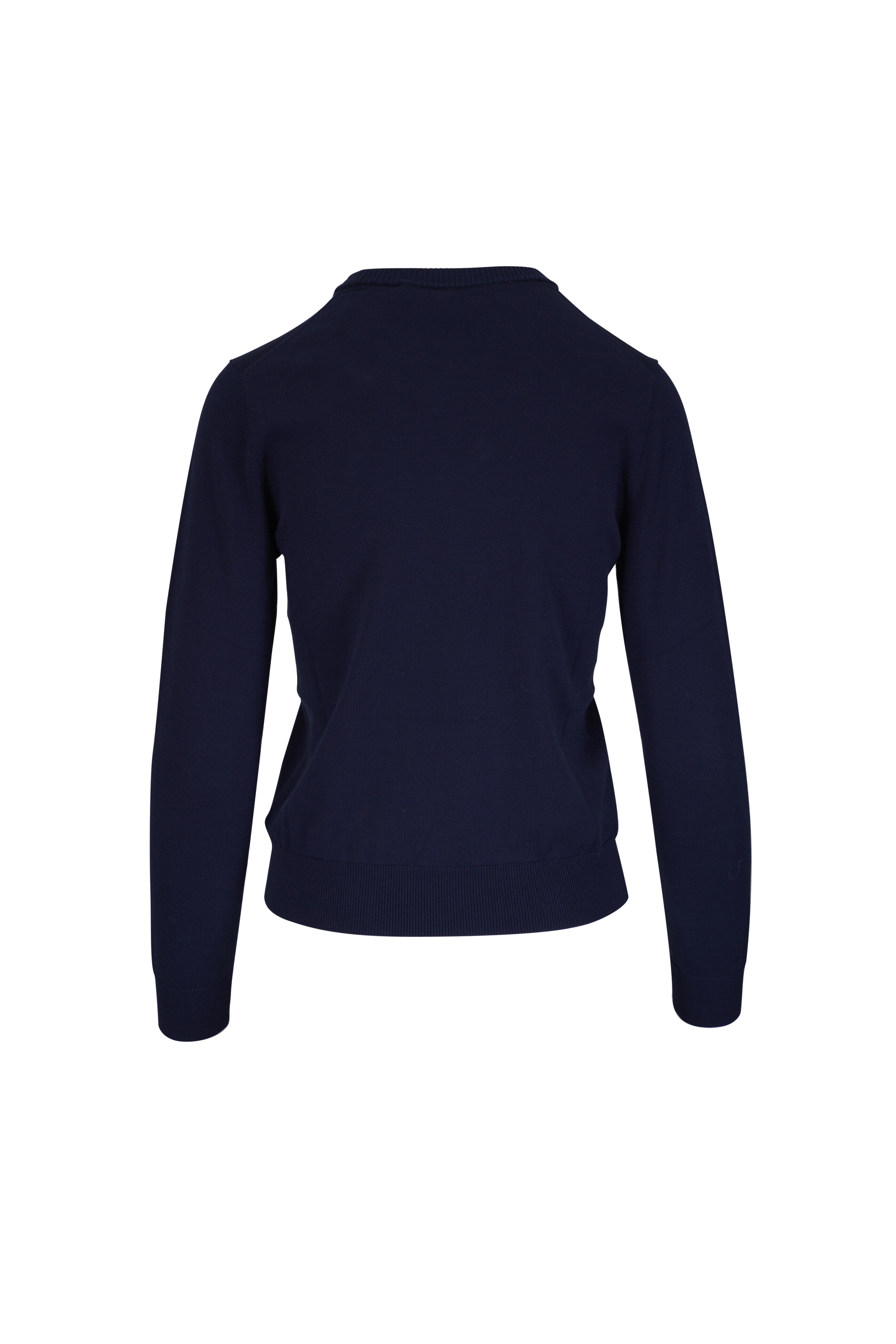 Carolina Herrera - Midnight Multi Embroidered Cotton & Silk Sweater