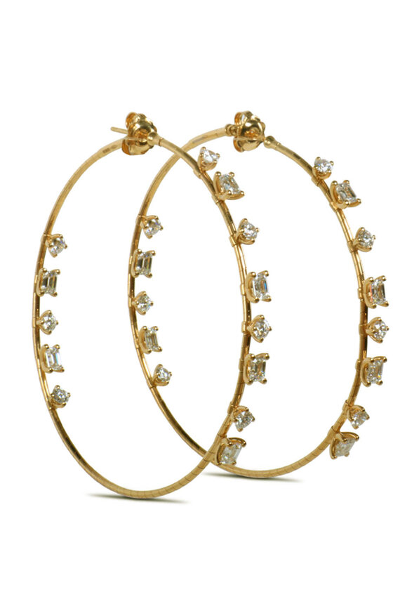 Mattia Cielo Rugiada Diamond & 18K Gold Hoops - view 2