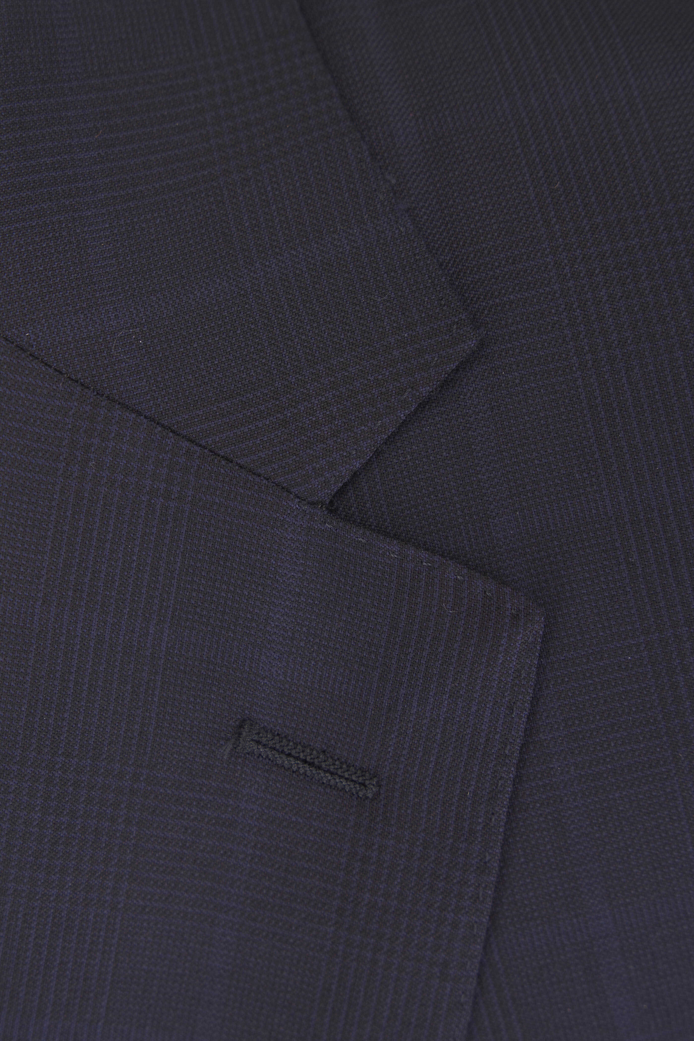 Canali - Midnight Tonal Plaid Wool Suit