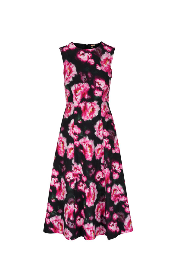 Adam Lippes - Eloise Black Floral Print Cotton Twill Dress