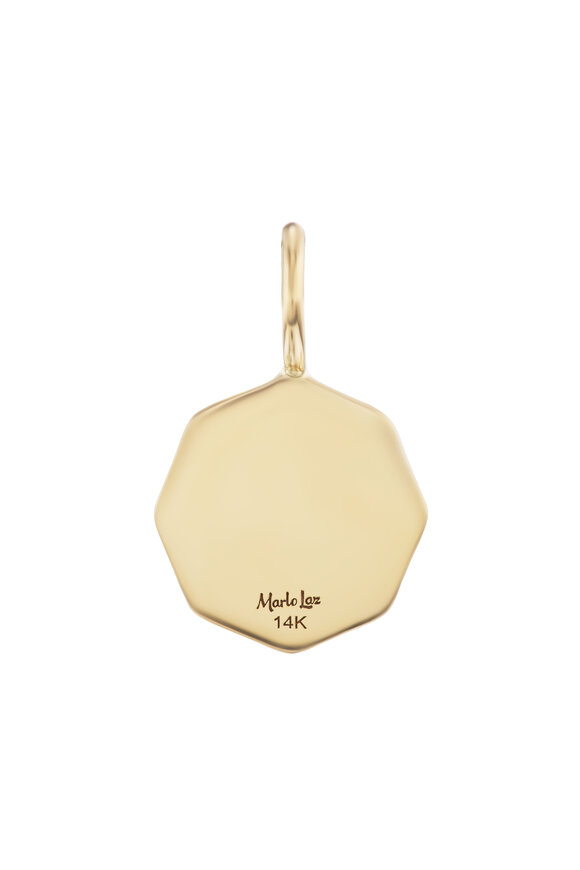 Marlo Laz 14k Yellow Gold Mini Porte Diamond Bonheur Charm - view 2