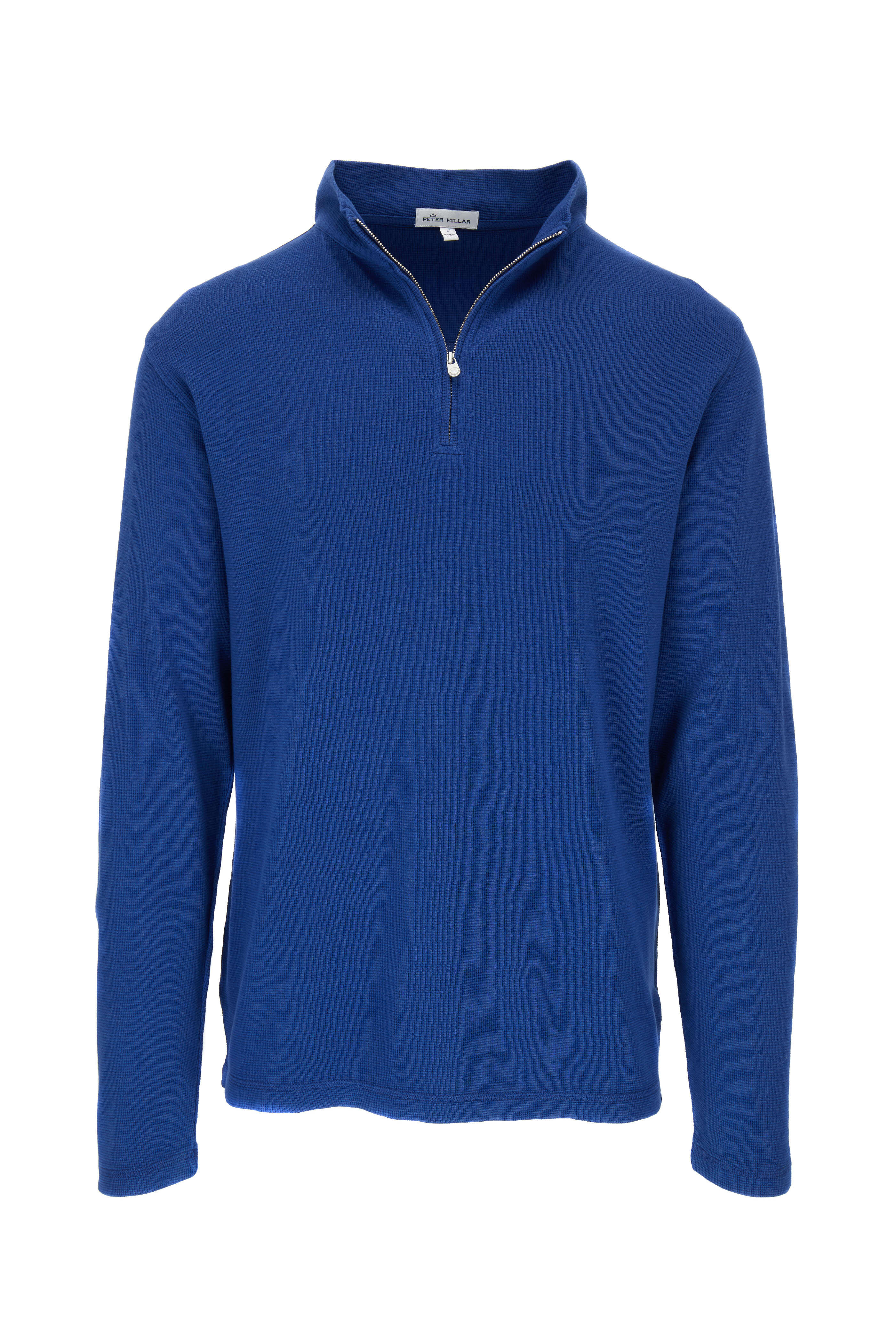 Peter Millar - Navy Sunwashed Waffle Knit Quarter-Zip Pullover