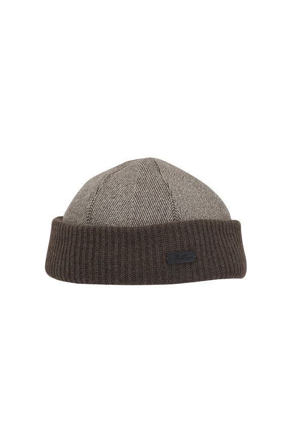 Loro Piana Chevron Brown Beanie - view 1