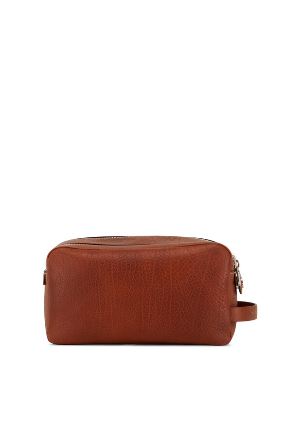 Brunello Cucinelli - Brown Grained Leather Dopp Kit