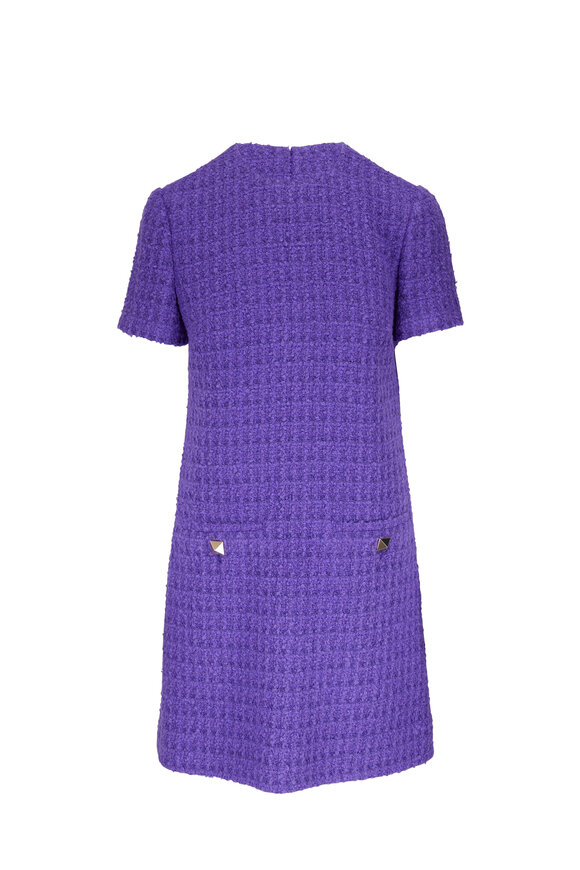 Valentino - Timeless Rich Violet Bouclé Mini Dress 