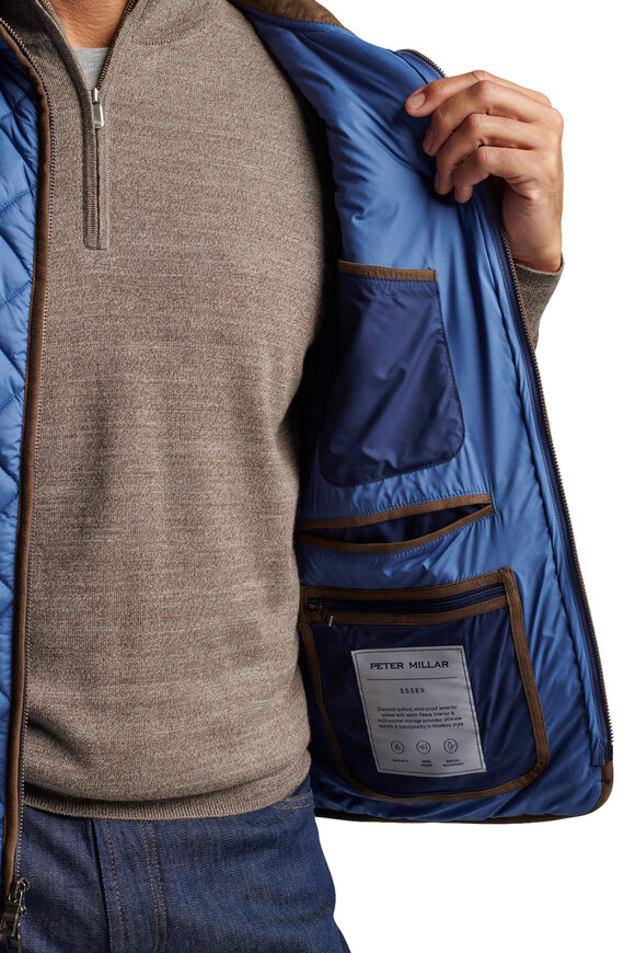 Peter Millar - Blue Essex Quilted Travel Vest 