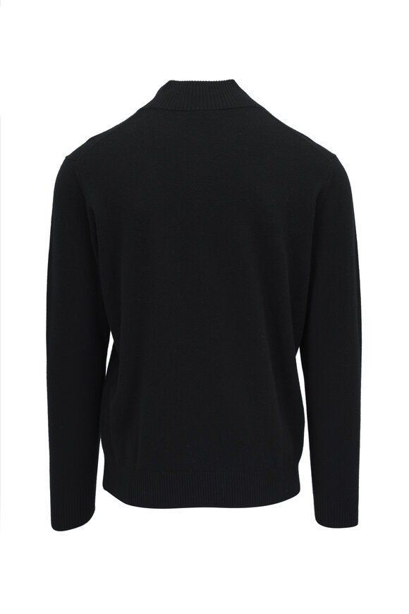 Kinross - Black Suede Trim Quarter Zip Pullover