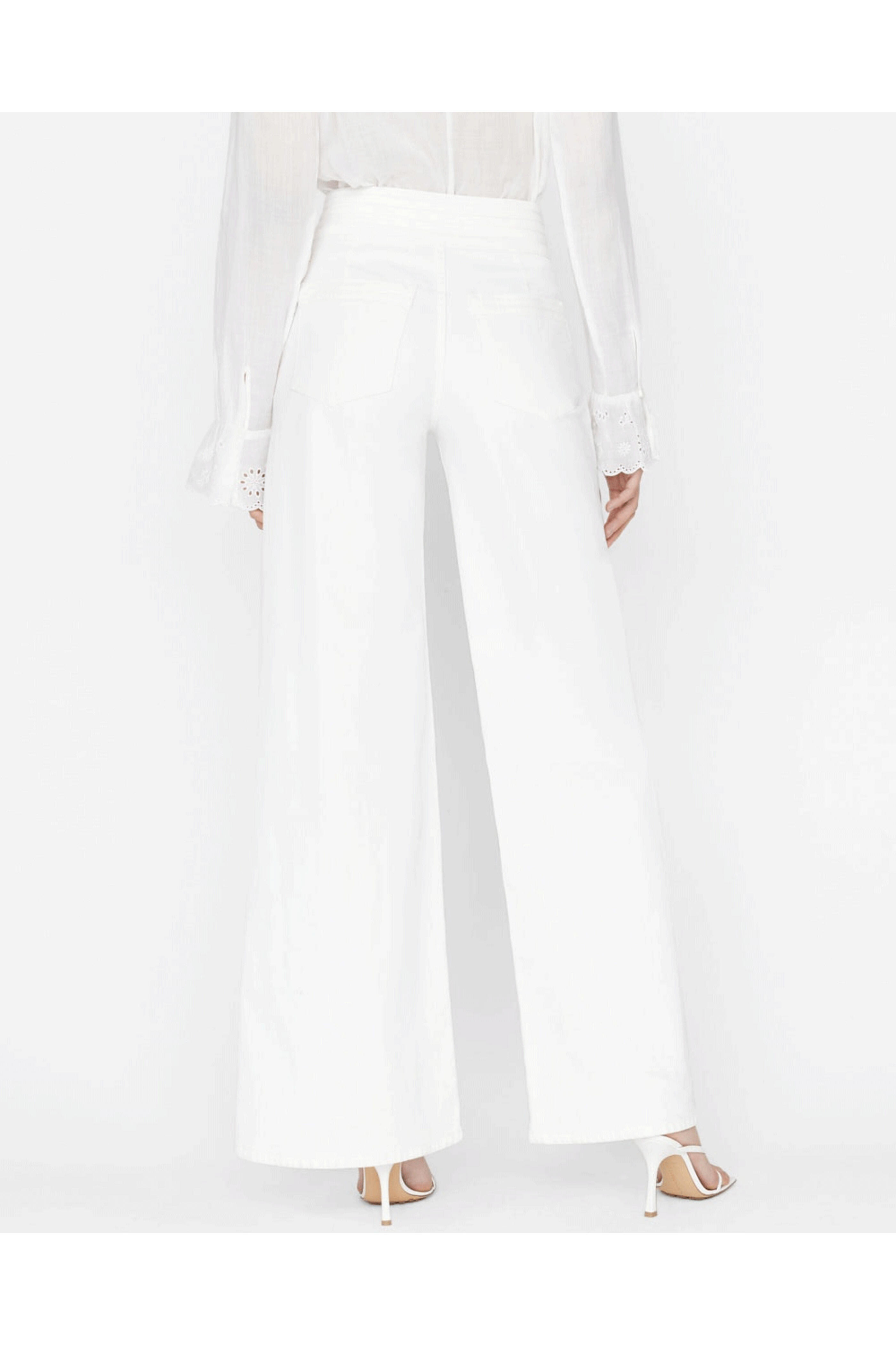 Frame - Triple Stitch Wide Leg Jean in Blanc