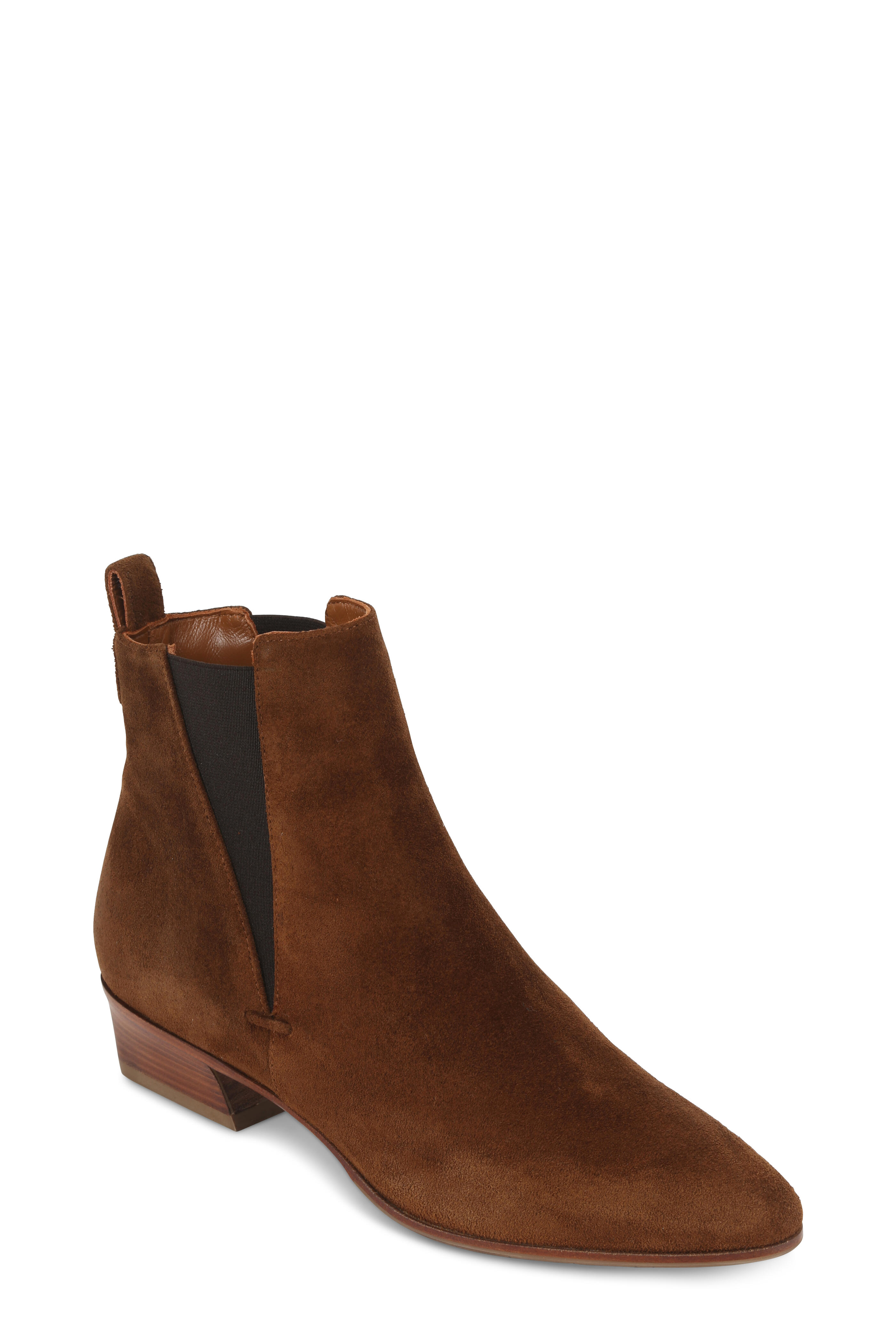 Aquatalia Fausta Chestnut Suede Ankle Boot 40mm