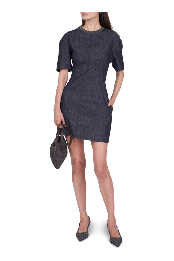 Brunello Cucinelli - Denim Twill Monili T-Shirt Dress