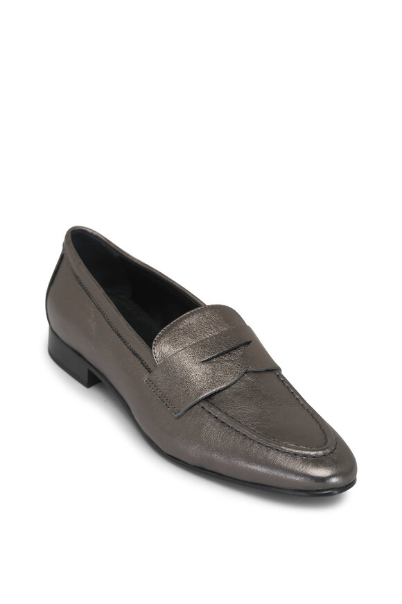 AGL Costanza Stitch Metallic Leather Loafer