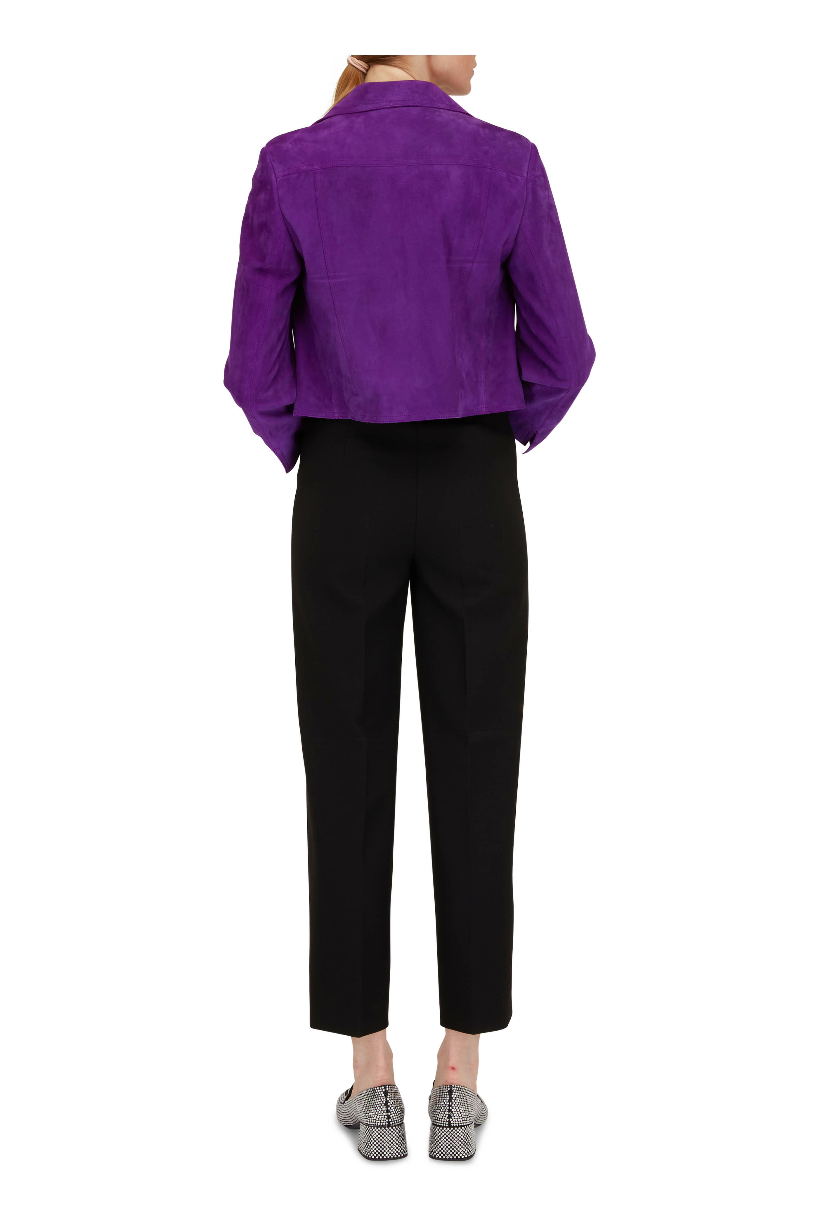 AKRIS ジャケット Akris Punto - Purple Suede Crop Jacket | Mitchell Stores