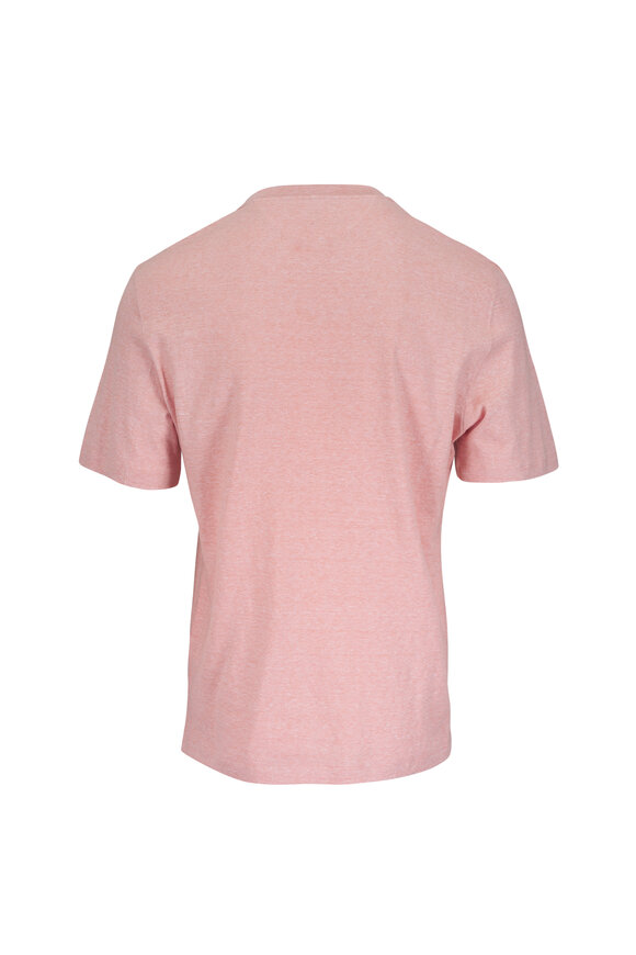 Brunello Cucinelli Apricot Linen & Cotton T-Shirt - view 2