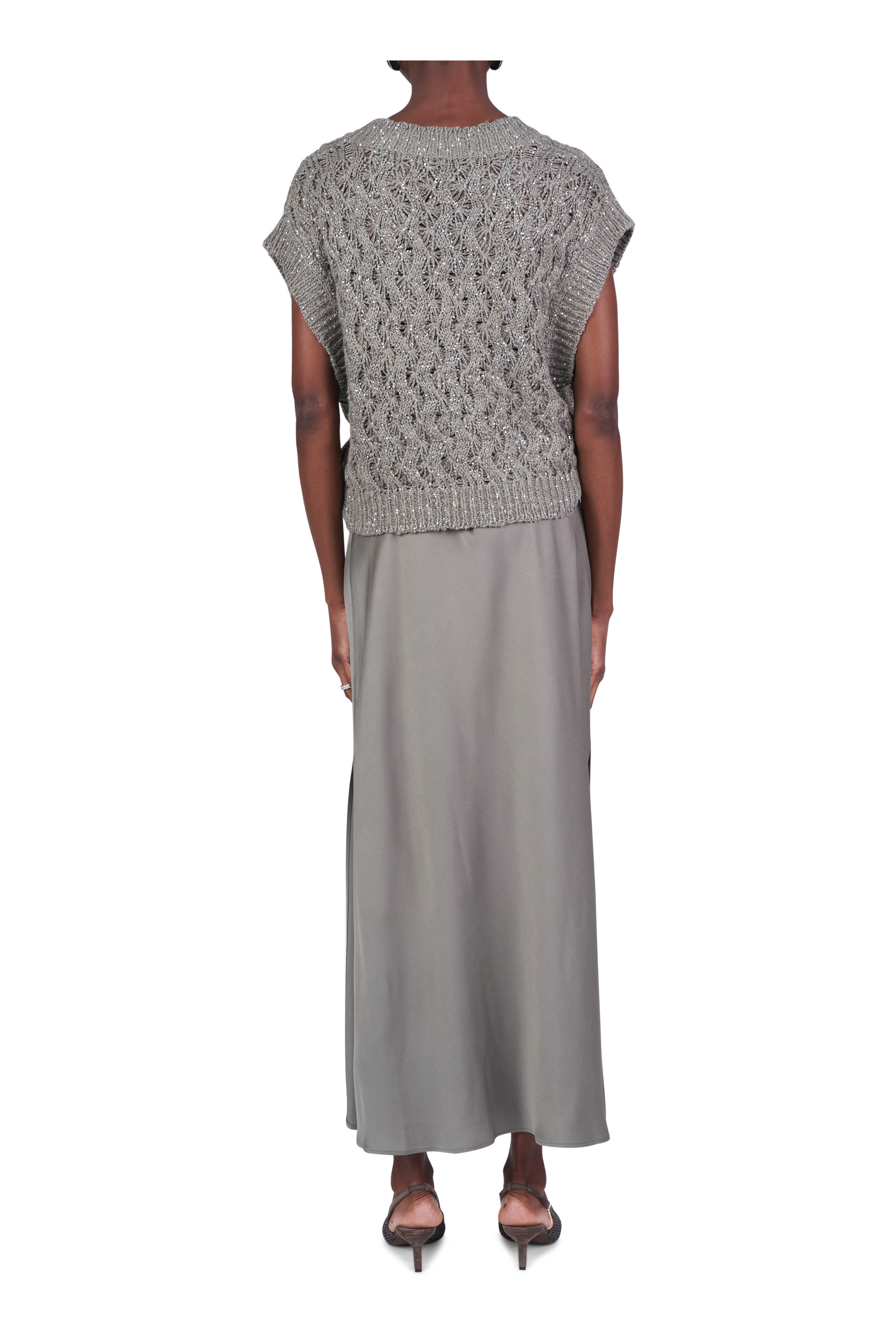 Brunello Cucinelli - Rosemary Paillette Cable Knit Vest