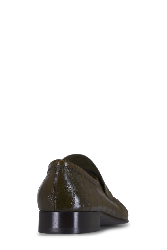 The Row Olive Leather Soft Loafer - view 3