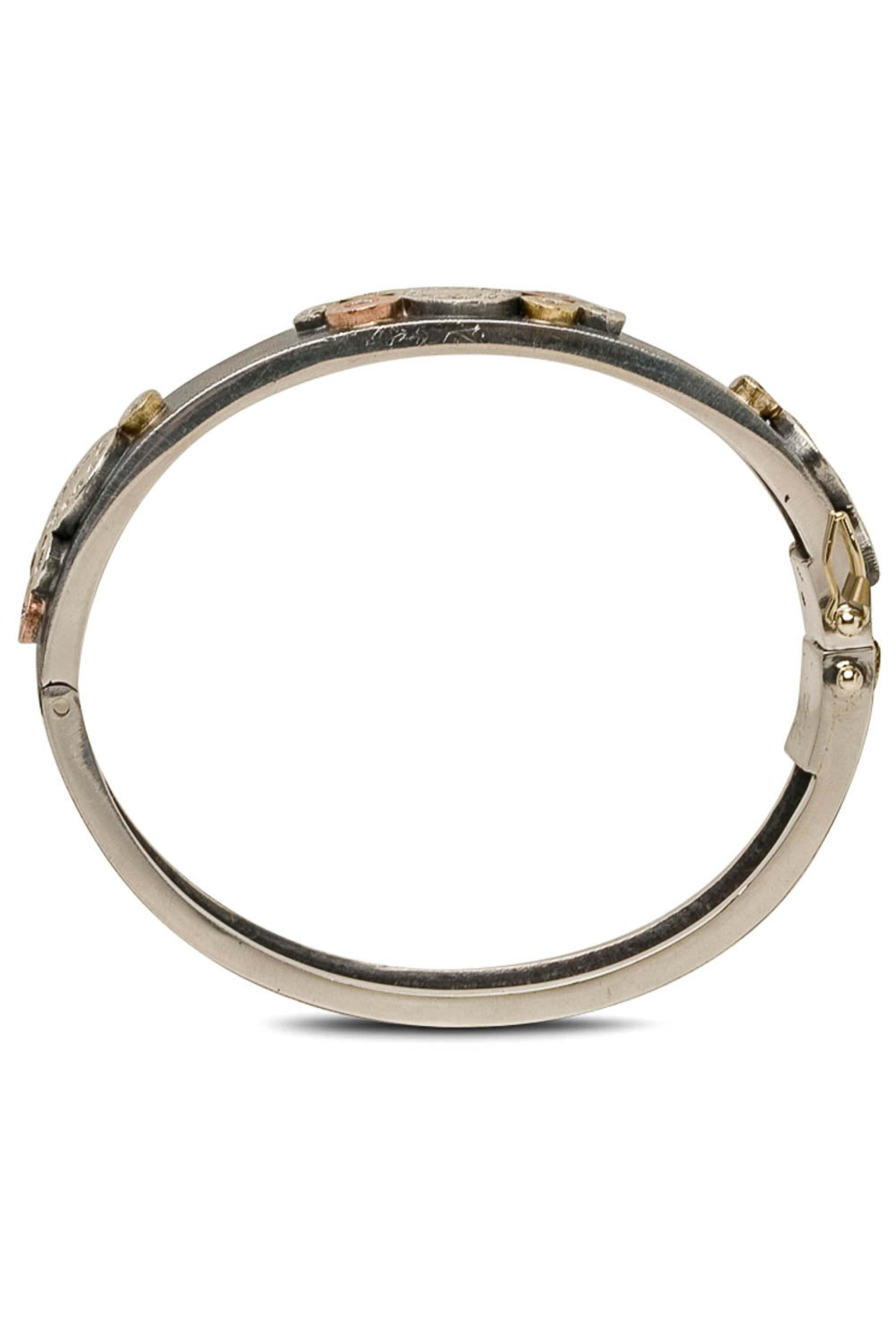 Rene Escobar - Silver and Gold Diamond Sophia Bangle Bracelet