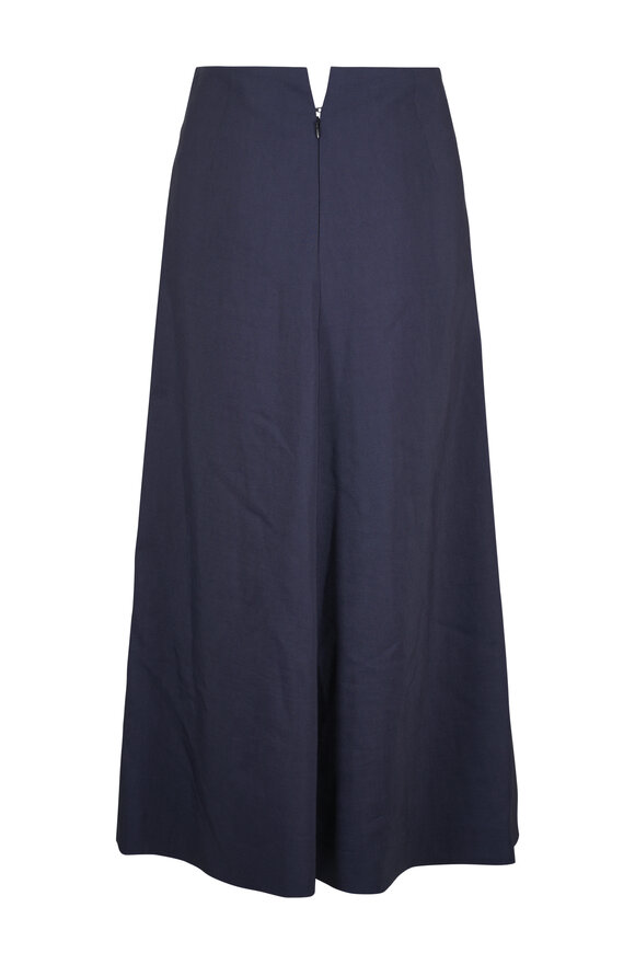 Khaite Tal Dark Navy Double Layered Skirt - view 3