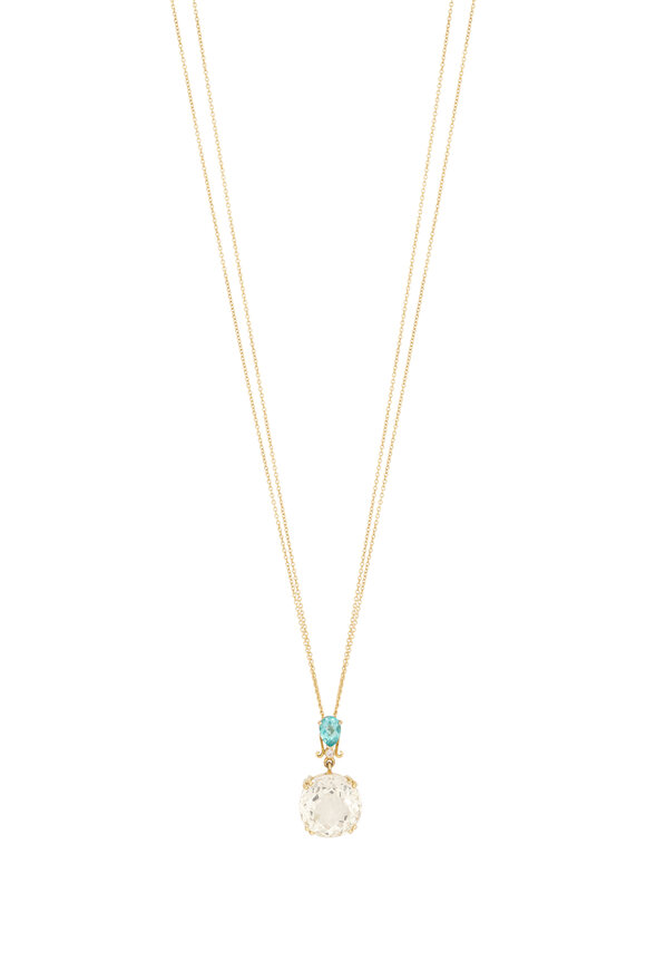 Renee Lewis 18k Yellow Gold Antique Quartz & Diamond Necklace - view 1