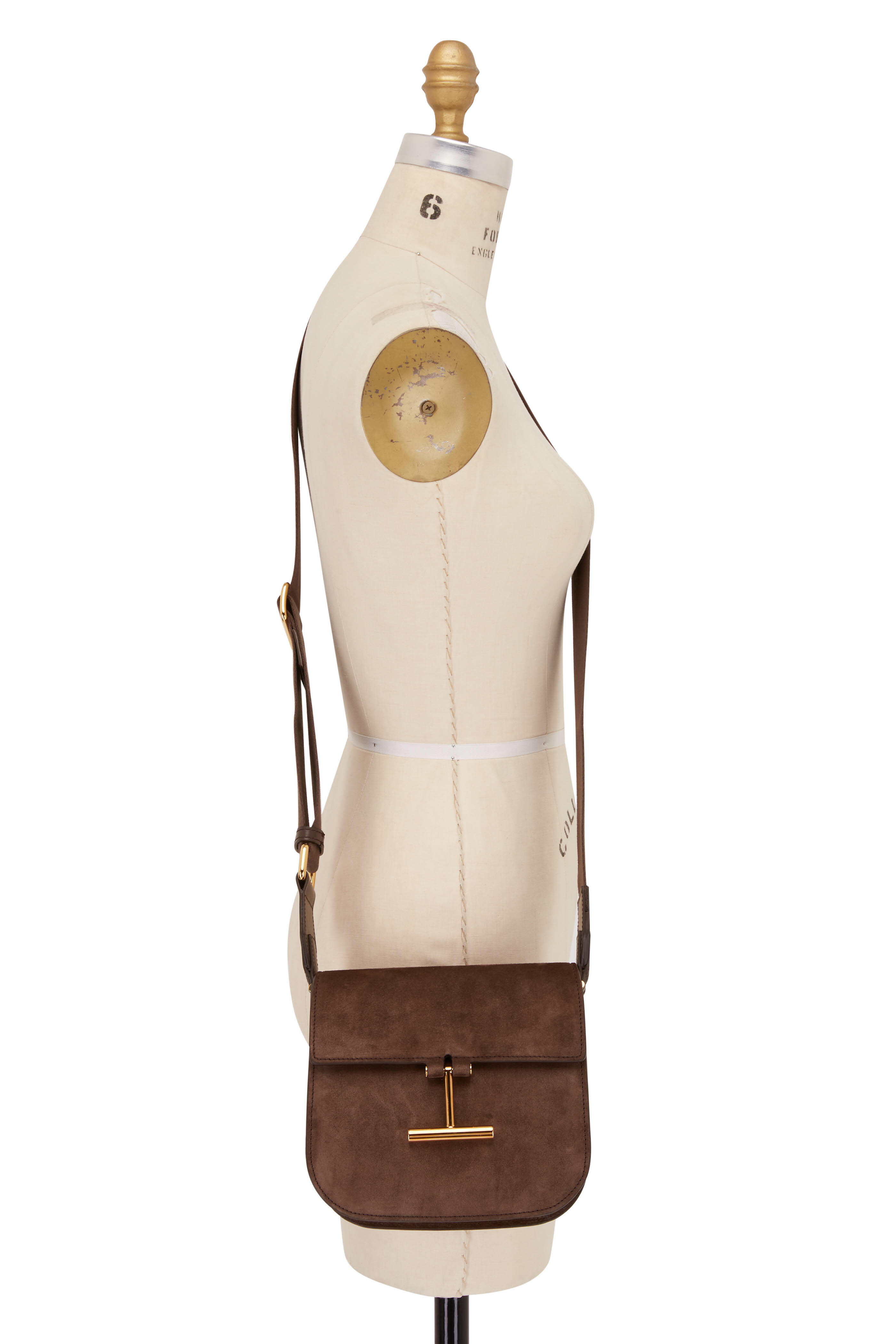 Tom Ford - Tara Chestnut Suede Mini Crossbody | Mitchell Stores