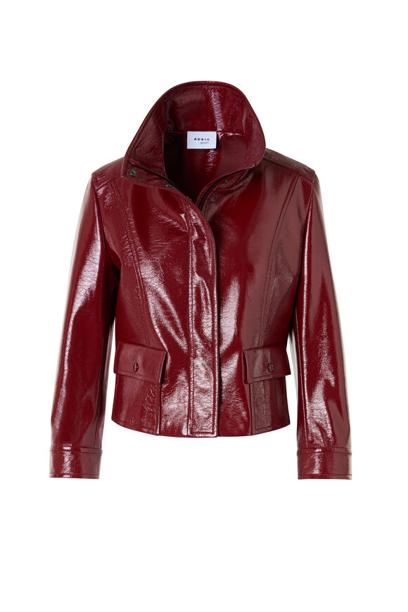 Akris Punto Crinkled Pomegranate Faux-Leather Jacket - view 1