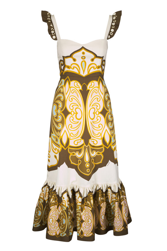La DoubleJ Gingerbread Multicolor Cocoon Placee Midi Dress - view 1